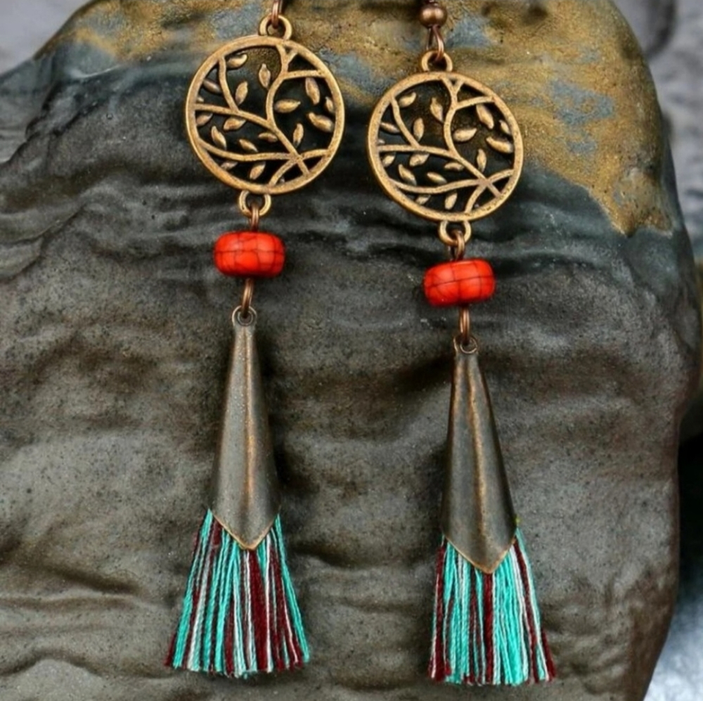 SALE! Bohemian Metal Tassel Earrings